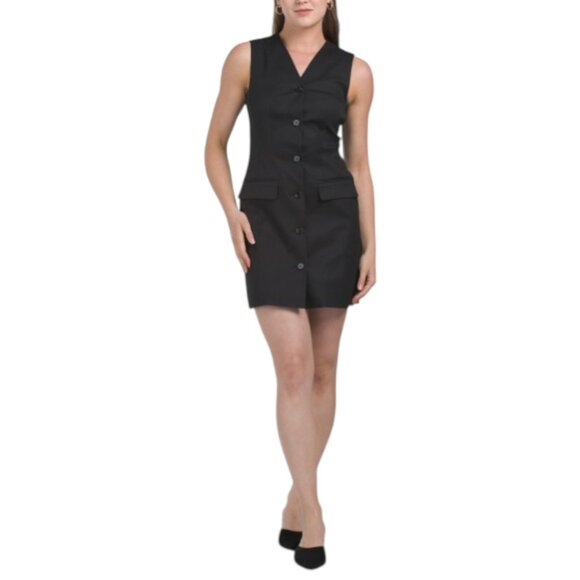 Theory Dresses & Skirts - THEORY Cotton Blend Sleeveless Blazer Mini Dress
